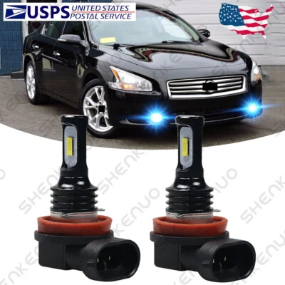 Luces antiniebla delanteras LED H11 bombillas azul hielo HKL para Nissan Máxima Altima 2008-2014 Foto 1 de 4