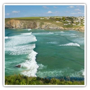2 x quadratische Aufkleber 10 cm - Mawgan Porth Cornish Beach #45690 - Bild 1 von 9