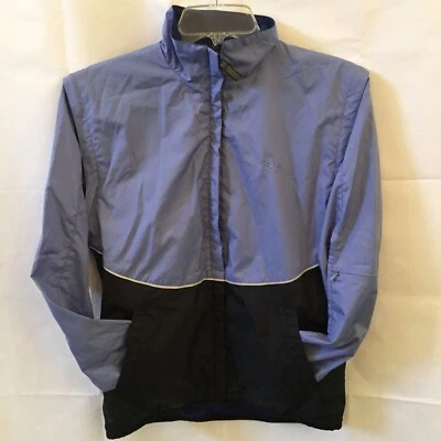 ATHLETIC WORKS WOMENS SMALL 4/6 WINDBREAKER JACKET BLUE REMOVABLE SLEEVE - Image 1 of 4