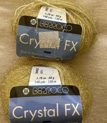 Lote de 2, HILO BERROCO CRISTAL FX, Nylon, col#4711, 50gm/135m, Amarillo-Oro Foto 1 de 3