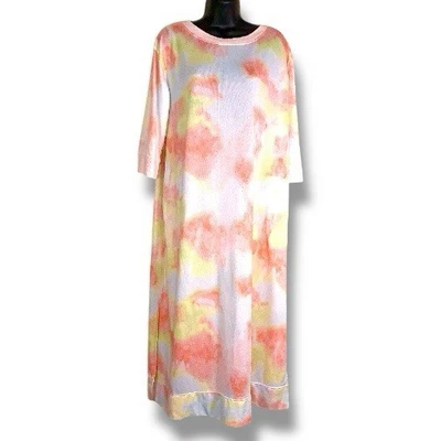 Camisón Grande Secret Treasures Tie Dye Colorido Naranja Blanco Amarillo Informal Foto 1 de 4