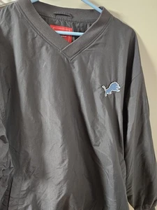Detroit Lions Jacket Reebok Pullover Winbreaker Gray XL - Picture 1 of 3