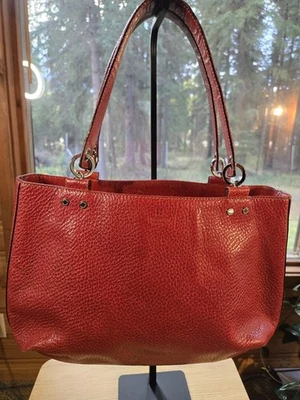 Bolso de mano Kate Spade grande de cuero granulado rojo con asas dobles 2 compartimentos Foto 1 de 4