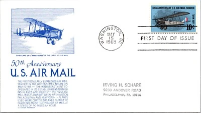 FDC 1968 SC #C74 Blue Anderson Cachet - Washington DC - Single - F78284 - Image 1 of 2