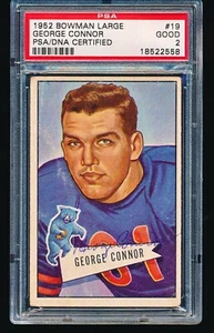 Bowman 1952 grande firmado autografiado George Connor #17 PSA 2 auténtico automático - Imagen 1 de 2