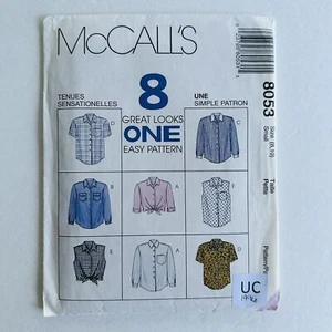 McCalls 8053 Button up Blouses Sewing Pattern Crop Top Shirt 8 Variations EASY - Picture 1 of 2