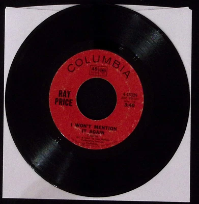 RAY PRICE I WON'T MENTION IT AGAIN/KISS THE WORLD GOODBYE VYNL 45 VG 47-51 Foto 1 de 2