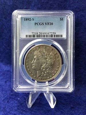 1892-S MORGAN SILVER DOLLAR $1 *TOUGH COIN* *PCGS VF 20 VERY FINE* - Image 1 of 4