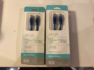 Ativa 833-295 417-166 Networking High Speed Cat 6 Ethernet Cable 14 & 3 ft #2660 - Picture 1 of 1