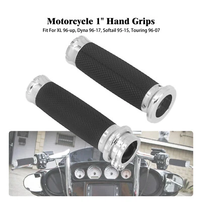 1" 25mm Motorcycle Handlebar Hand Grips For Harley Road Glide Softail Sportster - Image 1 of 4