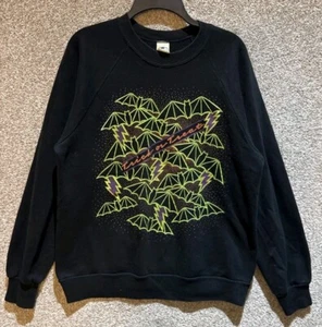 Vintage 80s Halloween Trick or Treat Bats Glows Crewneck Sweatshirt Sz Large USA - Picture 1 of 14