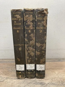 1900 History Of The Middle Ages Vols. 1-3 Set by Henry Hallam - Rare - Picture 1 of 19