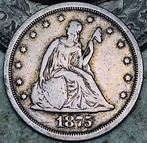 1875 S Twenty Cent Piece 20C Ungraded CHOICE 90% Silver US Coin CC16849 Cover