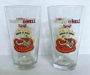 2) Two Roads Brewing Company "Heaven & Hell" Pint Glasses - Picture 1 of 4