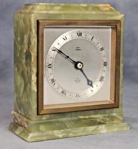 Mid 20th Century Vintage Dent of London Elliot Green Onyx Kaminuhr funktioniert - Bild 1 von 6