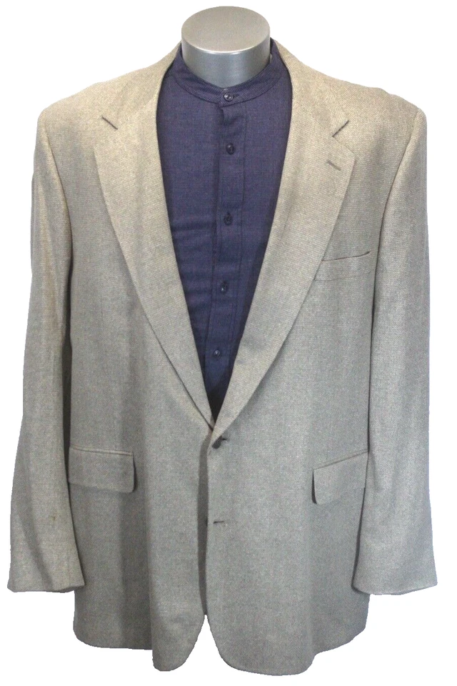 Hombre Tostado Cricketeer Seda Blazer Chaqueta Traje Deportivo Abrigo Dos Botones Clásico 48 L Foto 1 de 4