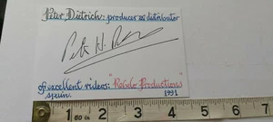 Thomas Scullion Collection - HAND SIGNED PETER DIETRICH COA STARTS AT £4.99 - Picture 1 of 2