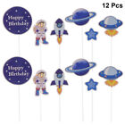 Holibanna Space Theme Cupcake Toppers (12pcs)