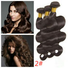 3 pcs Dark Brown color Body Wave Brazilian Virgin human hair bundles Extensions