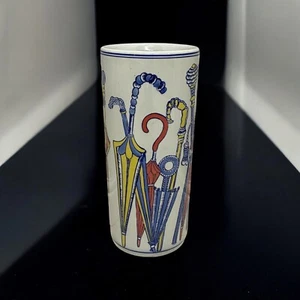 Umbrella Stand Ceramic Walking Cane 18" Round Tall Retro Coloured Classic Holder - Picture 1 of 13