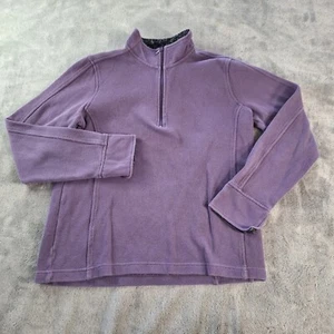 Orvis Sweater Women's Medium Purple 1/4 Zip Floral Outdoor Fishing - Picture 1 of 9