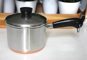 REVERE WARE 1 1/2 (1,5) Quart Kochtopf Topf höher Stil Kupfer Edelstahl Clinton IL - Bild 1 von 12