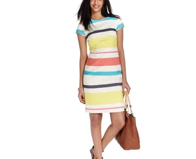 Vestido Tommy Hilfiger Multicolor Algodón Lino Mezcla Rayas 12 Foto 1 de 4