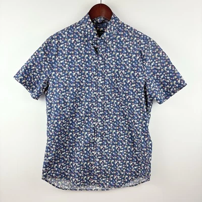 J.CREW Men's Navy Blue Floral Short Sleeve Button-Up Shirt Size Small Vacation - Image 1 of 4