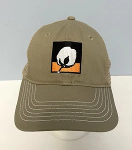 Bayer Cotton Boll Adjustable Trucker Hat Beige One Size Cap - Picture 1 of 7