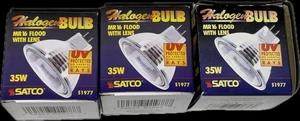 Lot 3 Satco Bulb S1977 35W MR 16 BI-PIN G-8 Base 120V Light Flood Track Lighting - Picture 1 of 4