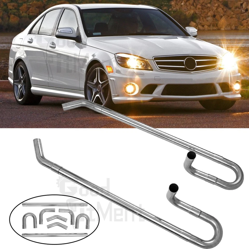 8Pc 2.5" Custom Exhaust Tubing Mandrel Bend U Pipe Kit For Mercedes Benz C-Class Foto 1 de 4