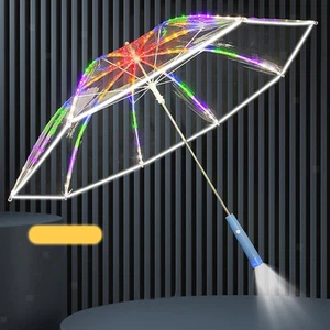 LED Regenschirm mit Taschenlampe, Leuchtender Regenschirm für Outdoor Walking - Bild 1 von 7