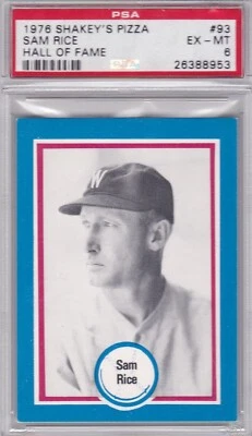 Shakey's Pizza Hall of Fame 1976 #93 Sam Rice, PSA 6 Foto 1 de 2