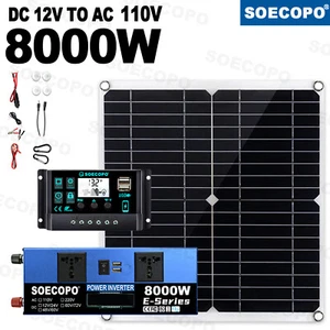 8000W 100A 110V/220V 300W Solar Panel Kit Solar Power Generator Home Grid SystmR - Picture 1 of 21