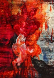 NEW ANASTASIA RUSSA ORIGINAL "Wrestle in Solitude" Abstract Oil PAINTING - Picture 1 of 2