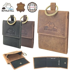 Geldbörse Büffelleder Mini klein Echt Leder Portemonnaie small Portmonee Ring - Bild 1 von 16