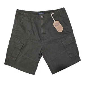NEXT Mens Cargo Shorts Size 32" Green Button Fly - Picture 1 of 4