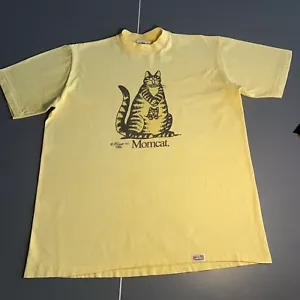 B KLIBAN Momcat T-Shirt XL Vintage 1975 Crazy Shirts Single Stitch Hawaii Cat - Picture 1 of 12
