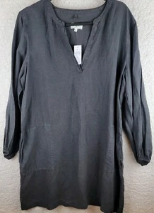Lou & Grey Tunic Dress Womens XL Linen Blend Pockets Lagenlook Minimalist New - Picture 1 of 16