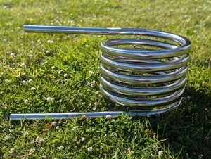 32mm water heater coil - stainless steel - bathtub, stock tank, barrel, UK made - Picture 1 of 5