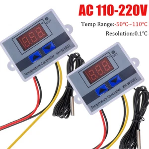2PCS AC110-220V Digital Temperature Controller Incubator Thermostat Switch Probe - Picture 1 of 8