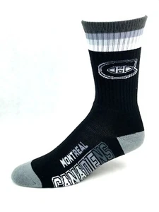 Montreal Canadiens Hockey Black & Gray Platinum Deuce Men's Crew Socks - Picture 1 of 2