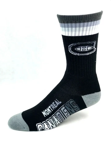 Montreal Canadiens Hockey Black & Gray Platinum Deuce Men's Crew Socks Cover