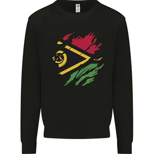 Torn Vanuatu Flag Day Football Kids Sweatshirt Jumper - Picture 1 of 94