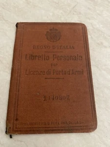 Rarissimo libretto licenza porto d’armi vintage da collezione - Picture 1 of 7