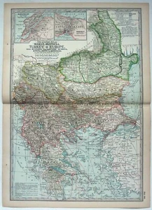 Turkey in Europe - Original 1897 Map by The Century Company. Balkans Antique - Picture 1 of 4