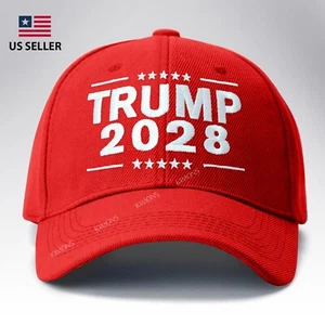Trump 2028 Embroidered Baseball Cap MAGA Hat Make America Great Again USA - Picture 1 of 6