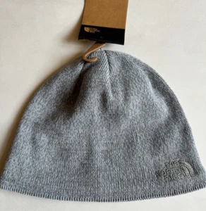 NWT Mens The North Face Jim Beanie Lined Hat Ski Cap Gray Black Heather - Picture 1 of 9