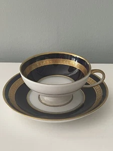 Rosenthal EMIENCE Winifred Gold Kobaltblau Fuß Demitasse Tasse und Untertasse Set - Bild 1 von 11