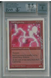 Magic Gathering 5th Edition Ball Lightning Signed Quinton Hoover BGS 8.5 ERROR - Picture 1 of 1